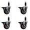 Service Caster 3.5'' Maroon Poly Swivel 1-1/8'' Expanding Stem Caster Set with Brake, 4PK SCC-EX20S3514-PPUB-MRN-PLB-118-4 - alternate 1